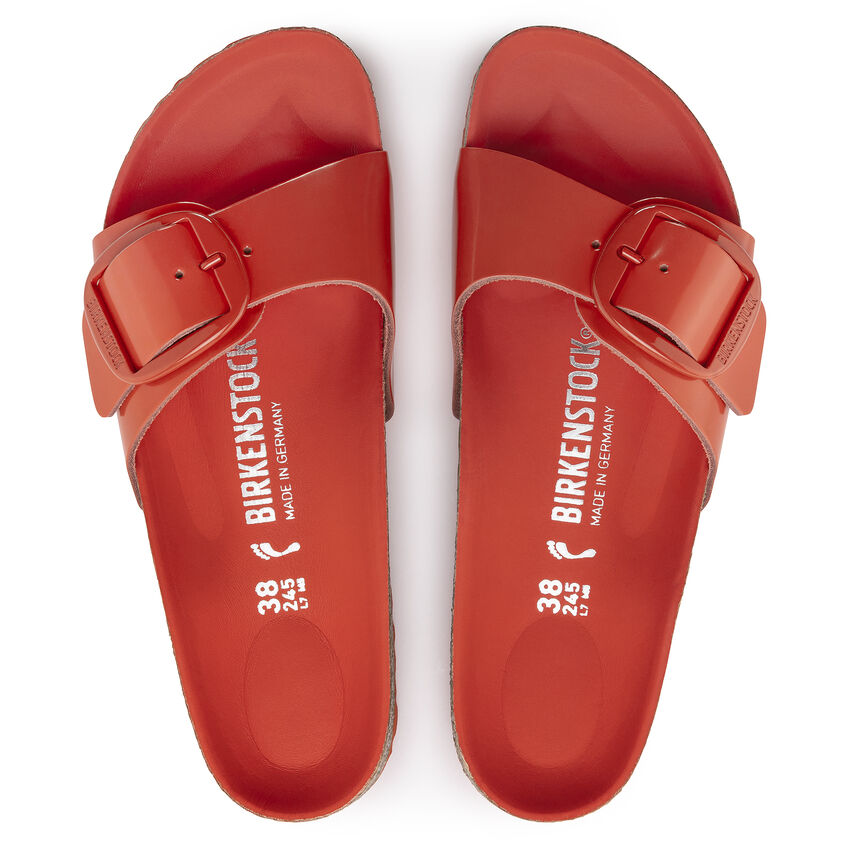 Birkenstock MADRID BIG BUCKLE NATURAL LEATHER PATENT